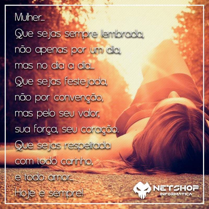 Nós da Netshop Informática desejamos um Feliz Dia da Mulher !