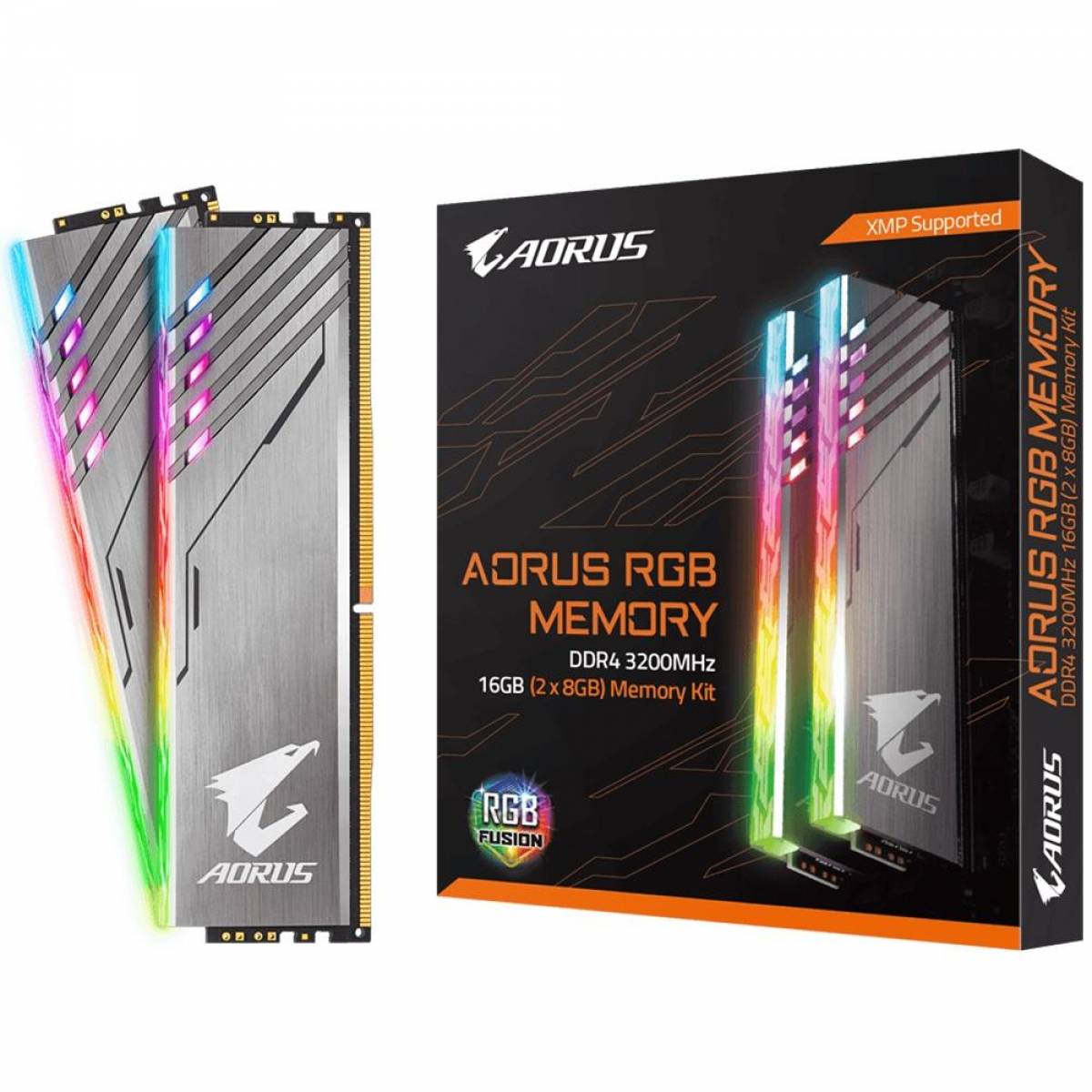 Memória Aorus RGB 16GB(2x8GB), 3200MHz, DDR4, CL16