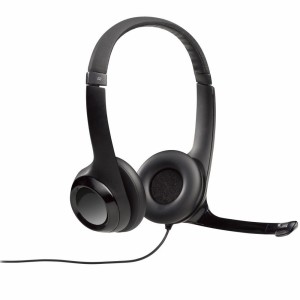 Headset Logitech H390 Áudio Digital em Couro USB Preto