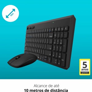 Teclado e Mouse Sem Fio Rapoo, Bluetooth, Wireless, ABNT2 - 8050T