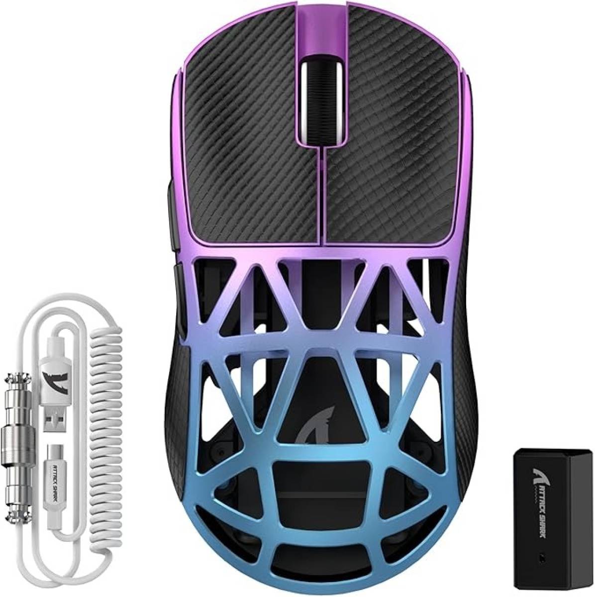 Mouse Gamer Attack Shark R2 Liga de Magnésio PW3950 Sem Fio, Azul