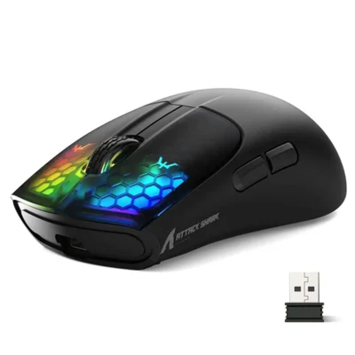Mouse Gamer Attack SharkK X5 RGB Black, Tri-mode, Bluetooth