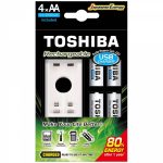 Carregador De Pilha USB TNHC-CU (C/4 Pilhas AA 2000 MAh)Toshiba