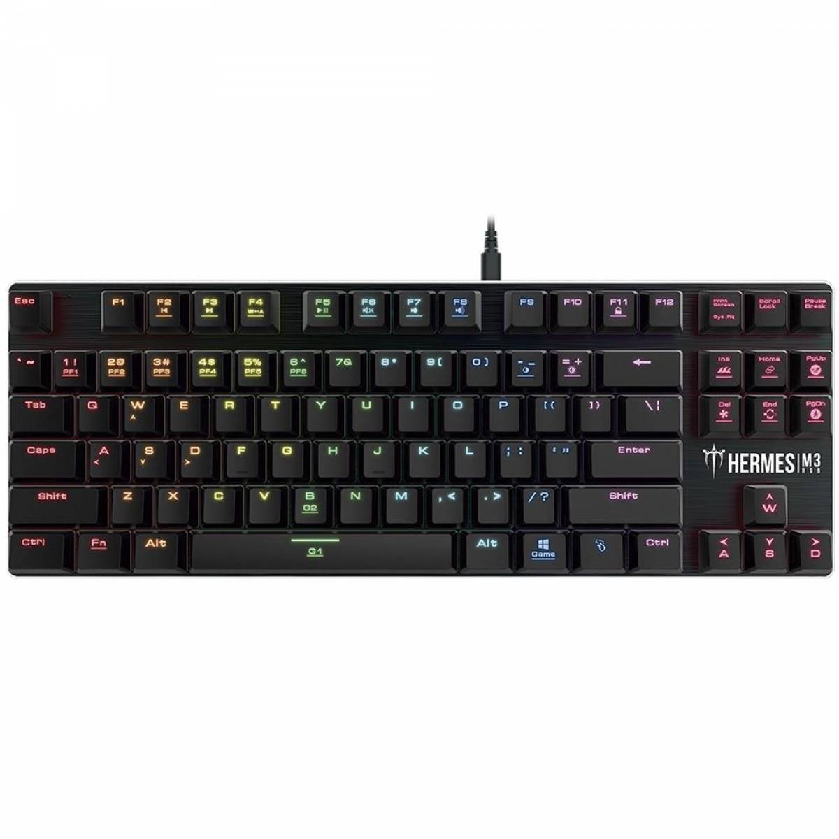 Teclado Mecânico Gamer Gamdias Hermes M3, RGB, Switch Blue, US Teclado Mecânico Gamer Gamdias Hermes M3, RGB, Switch Blue, US - Imagem 1