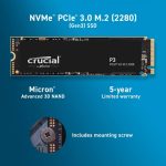 SSD M.2 4TB CRUCIAL P3 2280 NVMe PCIe 3.0 3500MB/s - CT4000P3SSD8 - Imagem 2