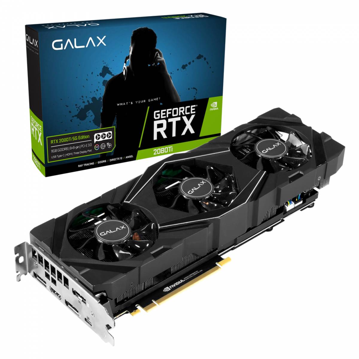 Placa de Vídeo RTX 2080TI SG 11GB DDR6 14.000MHZ HDMI DP USB Placa de Vídeo RTX 2080TI SG 11GB DDR6 14.000MHZ HDMI DP USB - Imagem 1
