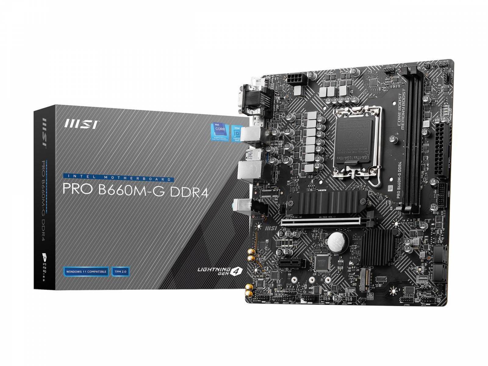 Placa Mãe MSI PRO B660M-G DDR4 LGA 1700 Intel SATA 6Gb/s ATX – Net
