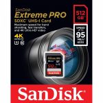 Cartão de Memória Sandisk SD Extreme Pro 95-90MB/s U3 C10 512GB - Imagem 2