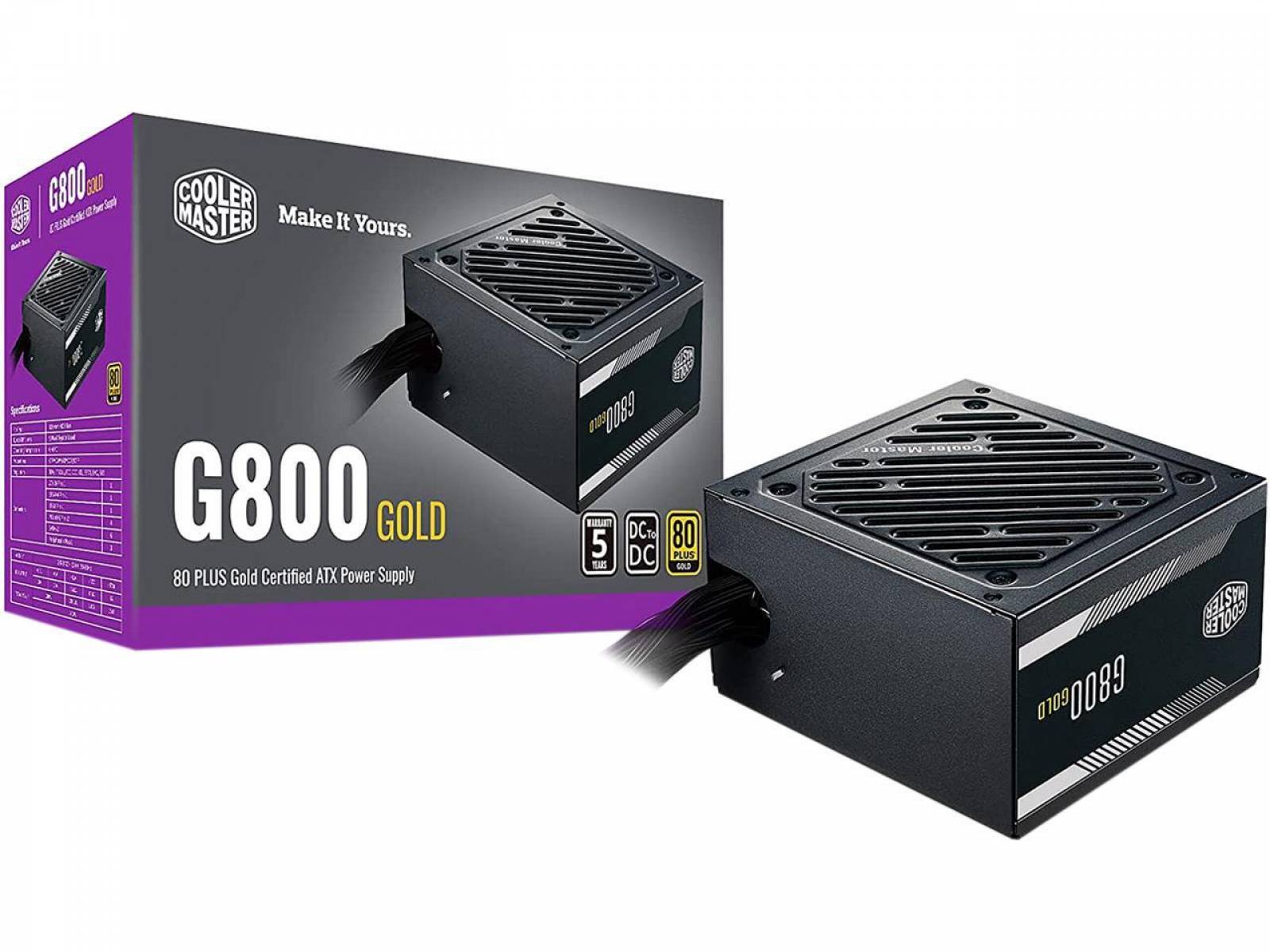 Fonte Cooler Master 800w 80 Plus Gold - Mpw-8001-acaag-wo Fonte Cooler Master 800w 80 Plus Gold - Mpw-8001-acaag-wo - Imagem 1
