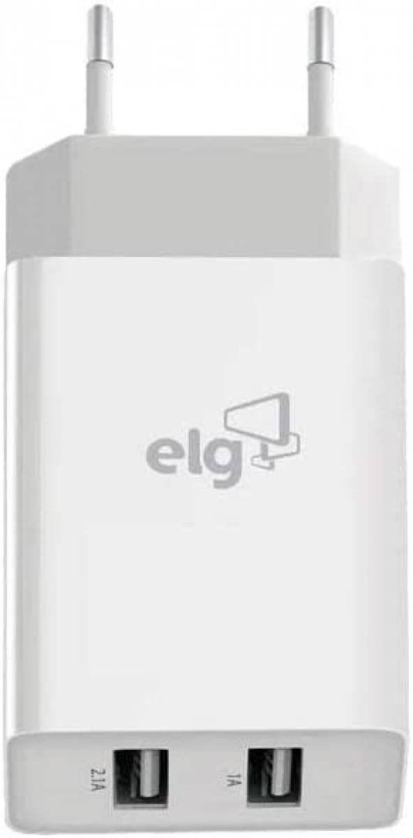 Carregador Universal ELG 2 Entradas USB Branco - WC124E Carregador Universal ELG 2 Entradas USB Branco - WC124E - Imagem 1