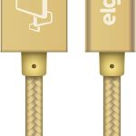 Cabo USB Tipo-C Nylon Trançado Dourado 1m - ELG TC10BG