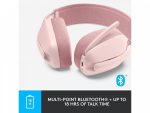 Fone Headset Sem Fio Logitech Zone Vibe 100, Bluetooth, PC, Rosa - Imagem 6