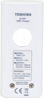 Carregador De Pilha USB TNHC-CU (C/2 Pilhas AA 2000 MAh)Toshiba - Imagem 4