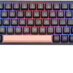 Teclado Bluetooth Gamer Mecânico Akko 3068B, Jelly Pink- Preto