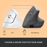 Mouse Sem Fio Logitech Lift Vertical, Windows/macOS - Branco - Imagem 3