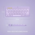 Teclado sem fio Logitech K380 com Conexão Bluetooth - Lilás - Imagem 3