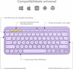 Teclado sem fio Logitech K380 com Conexão Bluetooth - Lilás - Imagem 5