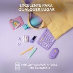 Teclado sem fio Logitech K380 com Conexão Bluetooth - Lilás - Imagem 6