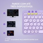 Teclado sem fio Logitech K380 com Conexão Bluetooth - Lilás - Imagem 4