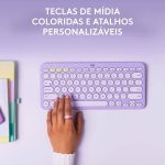 Teclado sem fio Logitech K380 com Conexão Bluetooth - Lilás - Imagem 9