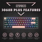 Teclado Bluetooth Gamer Mecânico Akko 3068B, Jelly Purple - Preto - Imagem 5