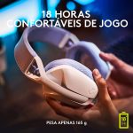 Headset Gamer Sem Fio Logitech G435, PC, PS4, PS5 - Branco/Azul - Imagem 6