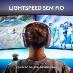 Headset Gamer Sem Fio Logitech G435, PC, PS4, PS5 - Branco/Azul - Imagem 10