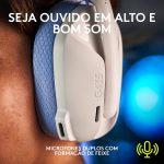 Headset Gamer Sem Fio Logitech G435, PC, PS4, PS5 - Branco/Azul - Imagem 7
