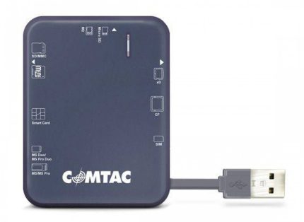 Leitor de Cartão de Memória com SmartCard - para certificados digitais e-CNPJ e e-CPF - Comtac