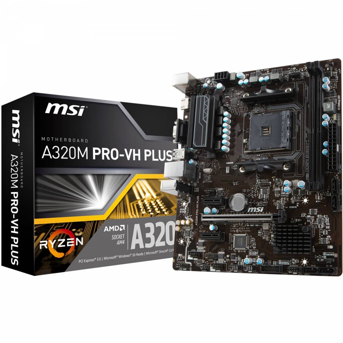Placa mãe MSI A320M PRO-VH Plus DDR4 USB 3.1 AM4 Placa mãe MSI A320M PRO-VH Plus DDR4 USB 3.1 AM4 - Imagem 1