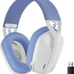 Headset Gamer Sem Fio Logitech G435, PC, PS4, PS5 - Branco/Azul
