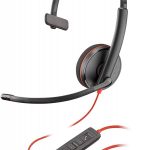 Fone de Ouvido Monaural Plantronics Blackwire C3210 USB - Preto