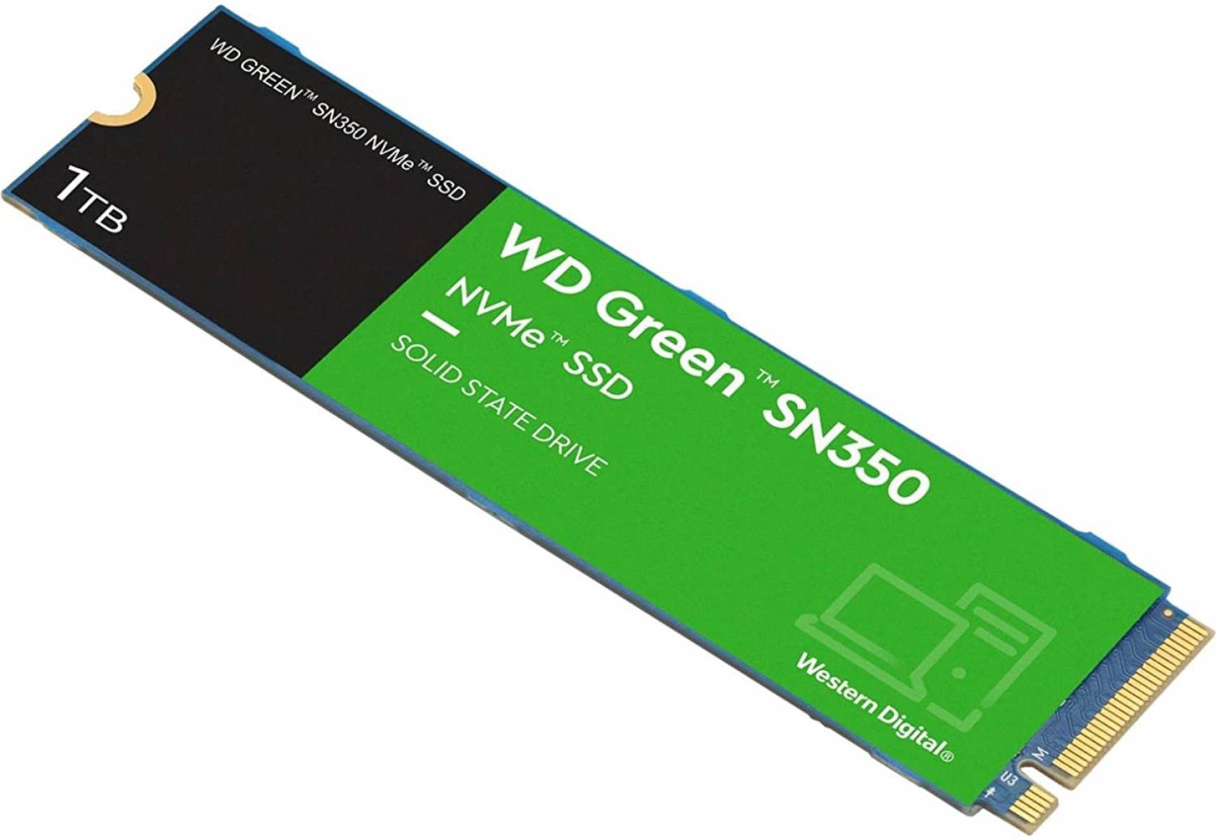 SSD WD Green SN350 1TB, M.2 2280, PCIe, NVMe, 3200MB/s, 2500MB/s SSD WD Green SN350 1TB, M.2 2280, PCIe, NVMe, 3200MB/s, 2500MB/s - Imagem 1