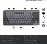Teclado Mecânico Sem Fio Logitech MX Mechanical Mini, Bluetooth - Imagem 3