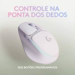 Mouse Gamer Sem Fio Logitech G705, RGB, Bluetooth, USB, Branco - Imagem 4