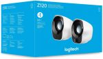 Caixa de Som Multimidia Logitech Z120, Conexão 3,5mm, Branco