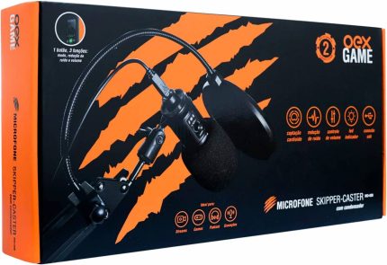 Microfone Gamer Profissional com Condensador e Braço Articulado
