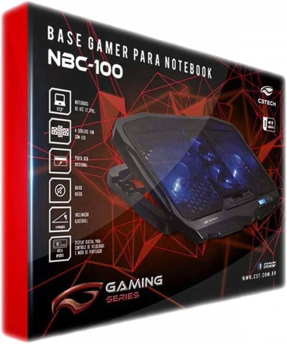 Base para Notebook 17,3´ C3 Tech NBC-100BK Base para Notebook 17,3´ C3 Tech NBC-100BK - Imagem 1