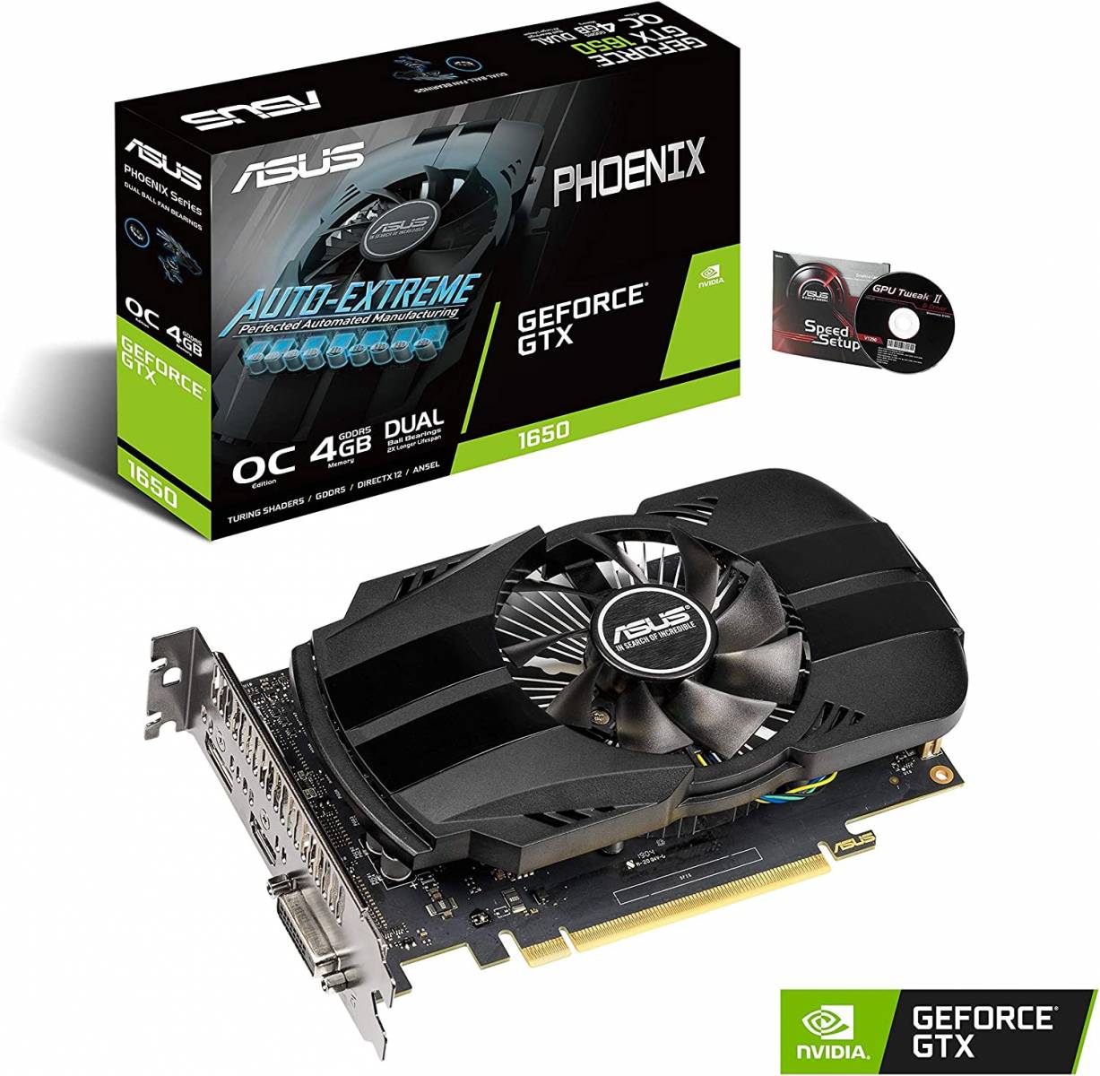 Placa de Vídeo 4GB Asus Geforce GTX 1650 Phoenix DDR5 128Bits Placa de Vídeo 4GB Asus Geforce GTX 1650 Phoenix DDR5 128Bits - Imagem 1