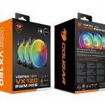 Kit cooler com 3 Unidades Cougar Vortex, RGB, SPB, 120mm - VX120