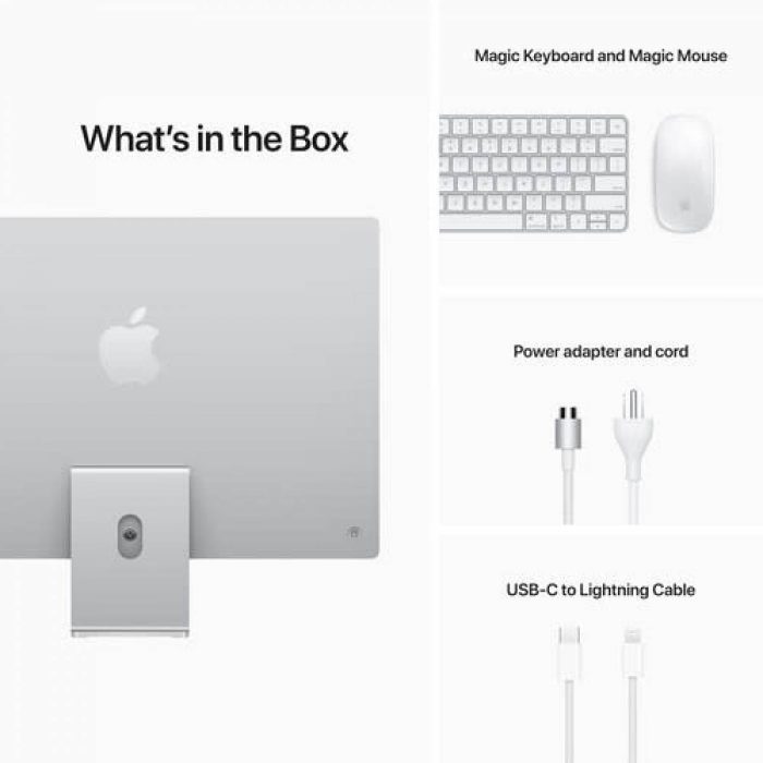 iMAC Apple Z12R000LX 24″- 4.5K/M1/16GB/8 COR/1TB – Prata – Net