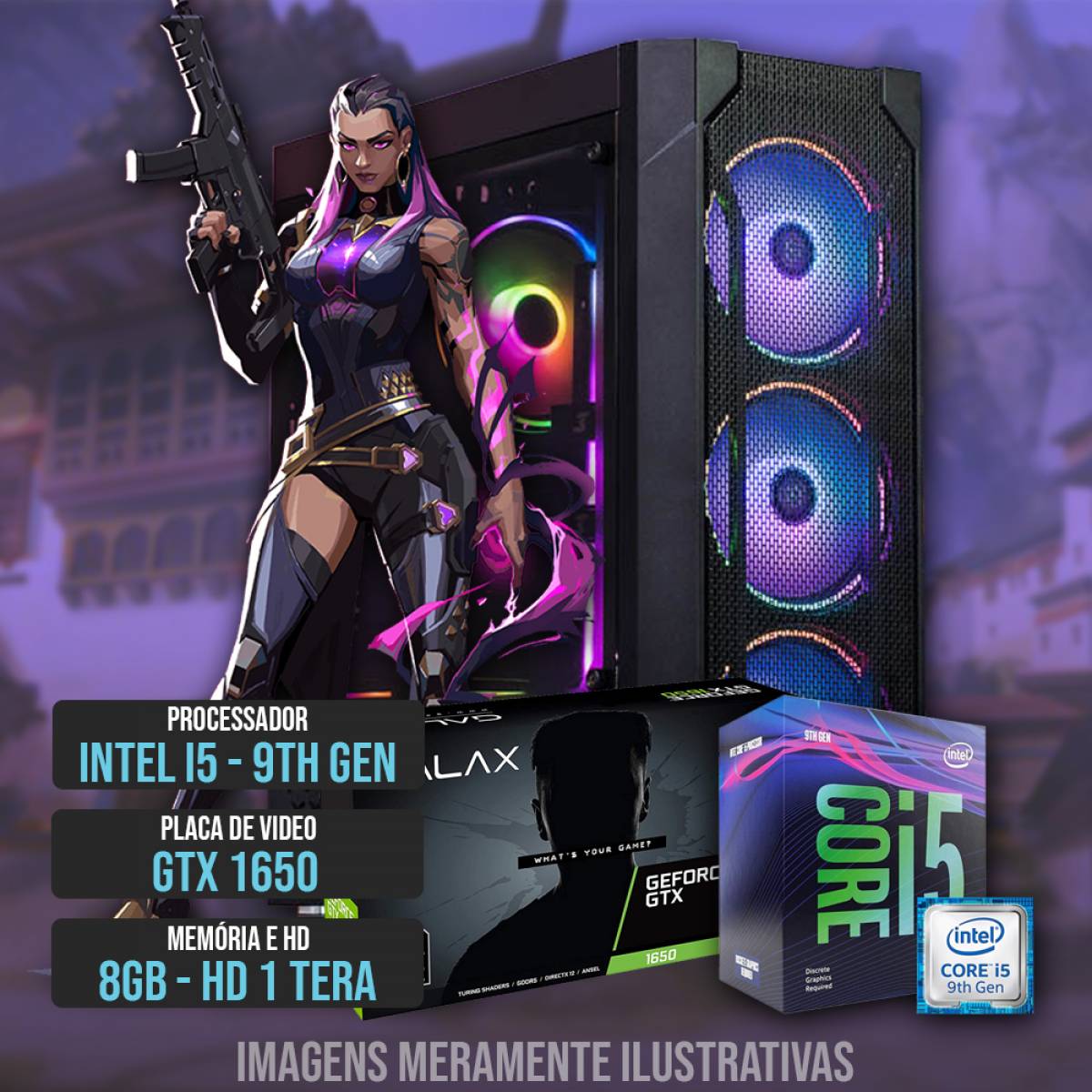 PC GAMER PHANTOM I5 9400F 8GB RAM 1TB GTX 1650 – Net Shop Informática