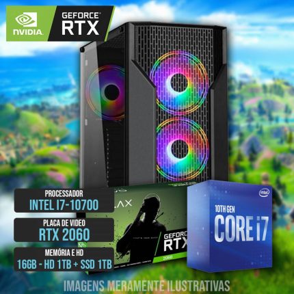 PC GAMER WARDEN CORE i7-10700, 16GB, 1TB HD + SSD 1TB, RTX2060