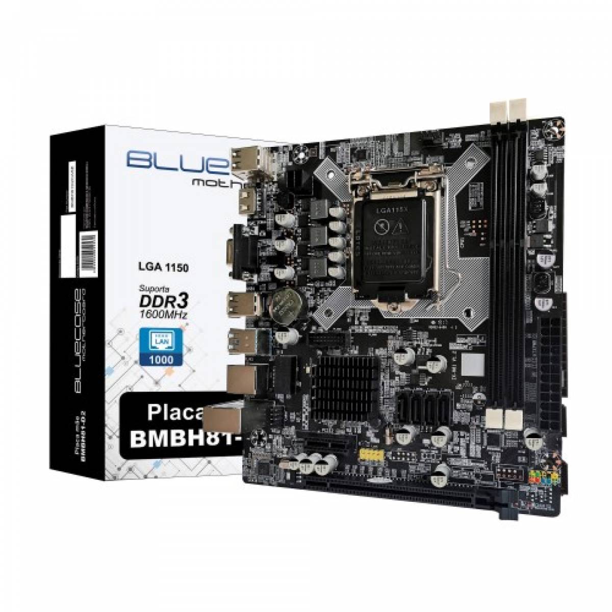 Placa-mãe Bluecase BMBH81-D2 com Rede Gigabit Placa-mãe Bluecase BMBH81-D2 com Rede Gigabit - Imagem 1