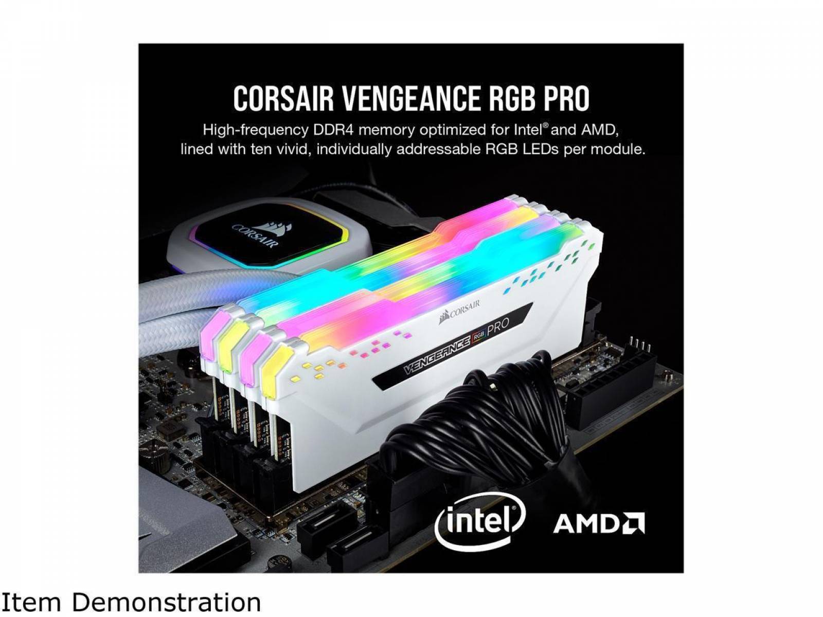Memória Corsair Vengeance RGB Pro,16GB, 2666, DDR4, C16, Branco