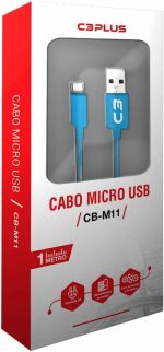 Cabo USB-MICRO USB 1Metro 2Ampers CB-M11BK C3Tech - Azul - Imagem 2