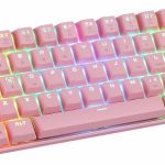 Teclado Mecânico Gamer Motospeed CK62, Switch Red Bluetooth, Rosa