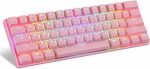 Teclado Mecânico Gamer Motospeed CK62, Switch Red Bluetooth, Rosa