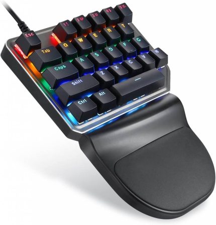 Teclado Mecânico Motospeed K27 Game Pad Preto Switch Azul Rainbow