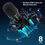 Microfone Fifine K651 dinâmico para jogos, USB, rgb, mudo rápido, - Imagem 4